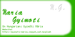maria gyimoti business card